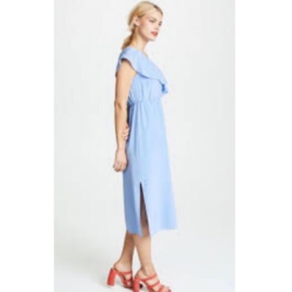 FINAL SALE🌷Club Monaco Hanitah👗 silk one shoulder ruffle dress size 10 - Picture 1 of 16